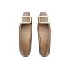 Upgraded cowhide version~ Square buckle single shoes femininity square head thick heel patent leather commuting flats women