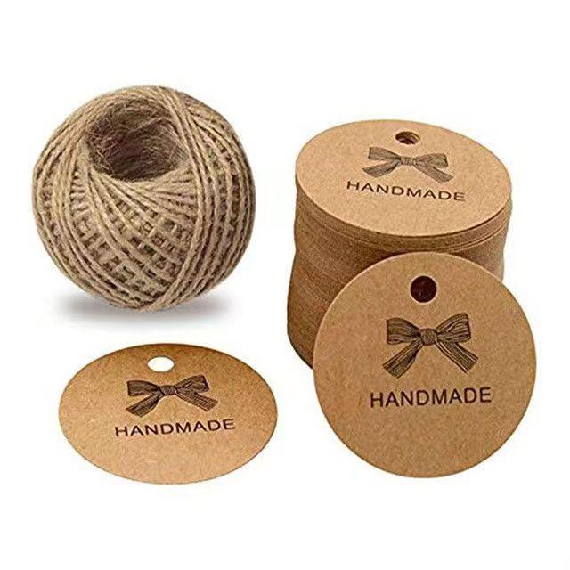Geschenkanhänger: 100er-Pack Kraftbraun, Weiß & Schwarz 'Danke'-Etiketten für Partys & Hochzeiten