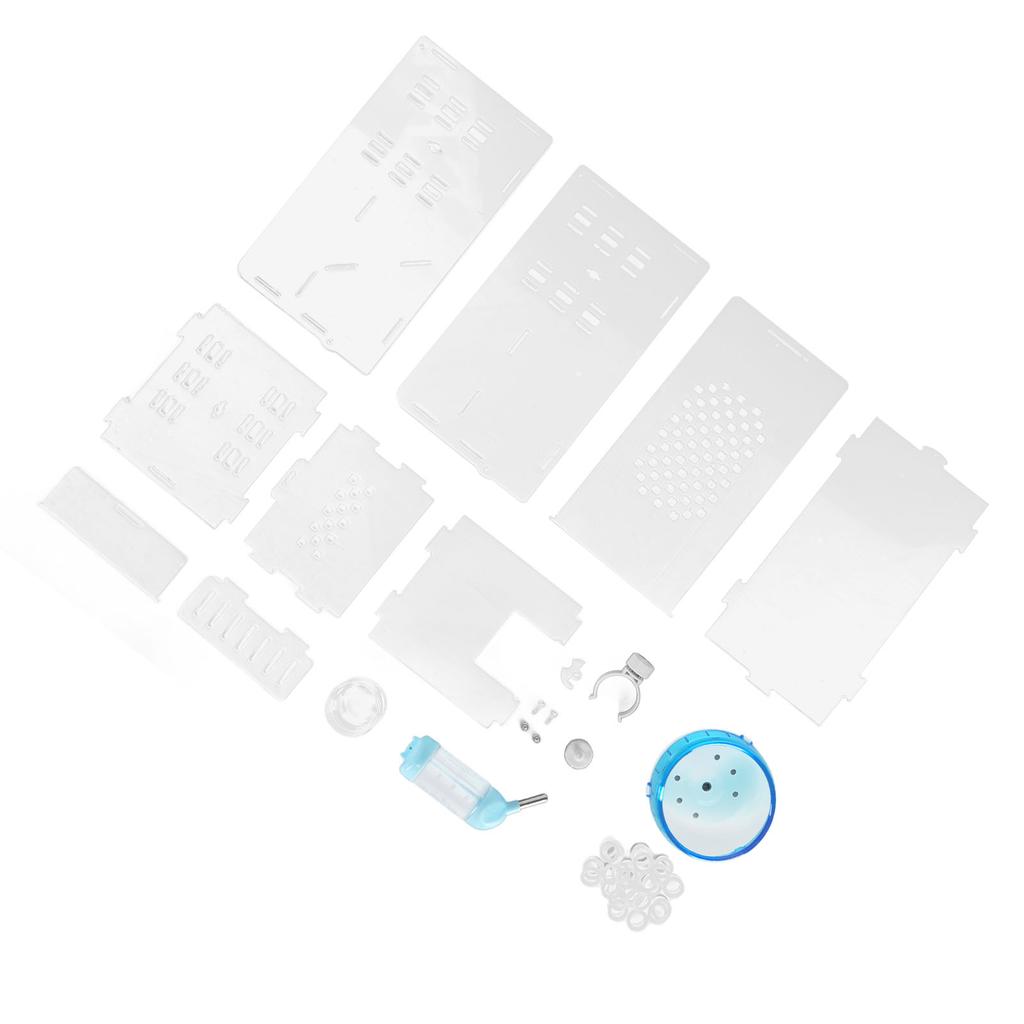 Clear Hamster Cage Acrylic with Silent Exercise Wheel Small Animal Cage for Little Hamster