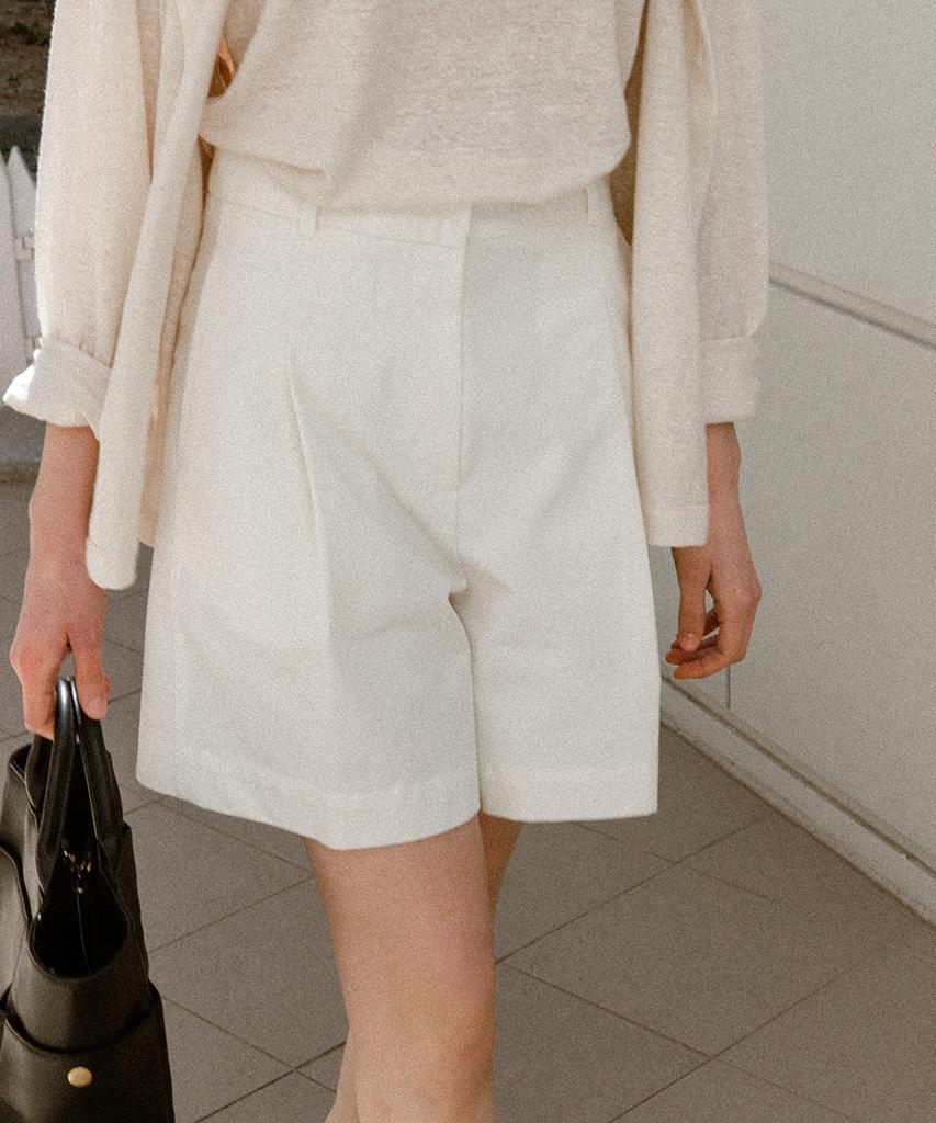 Noing Cotton Blending Half Pants (Cream)
