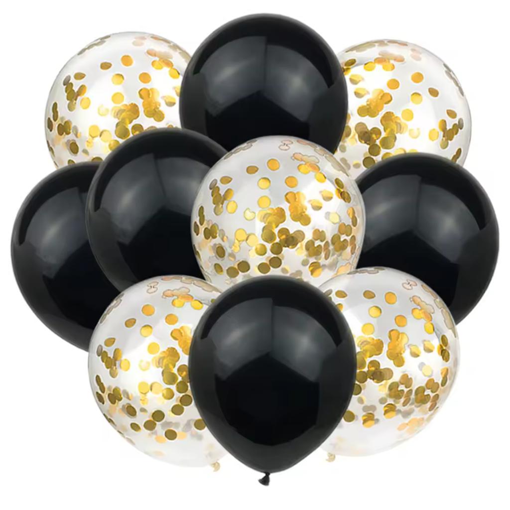 10PCS Gold Silver Metal Latex Confetti Balloons Wedding New year Birthday Party Decorations Matte Globos