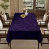 Deep purple patterned tablecloth with elaborate design - suitable for picnics, camping, weddings, parties and festivals