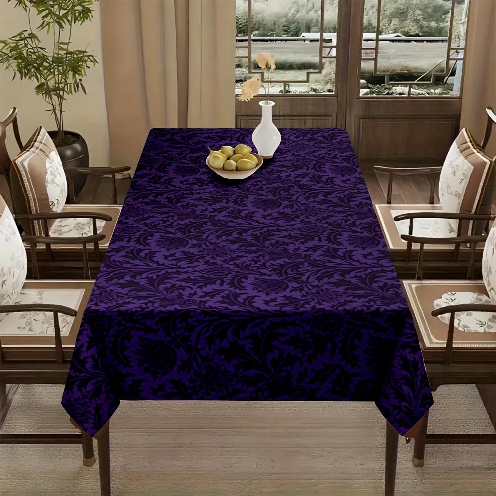 Deep purple patterned tablecloth with elaborate design - suitable for picnics, camping, weddings, parties and festivals