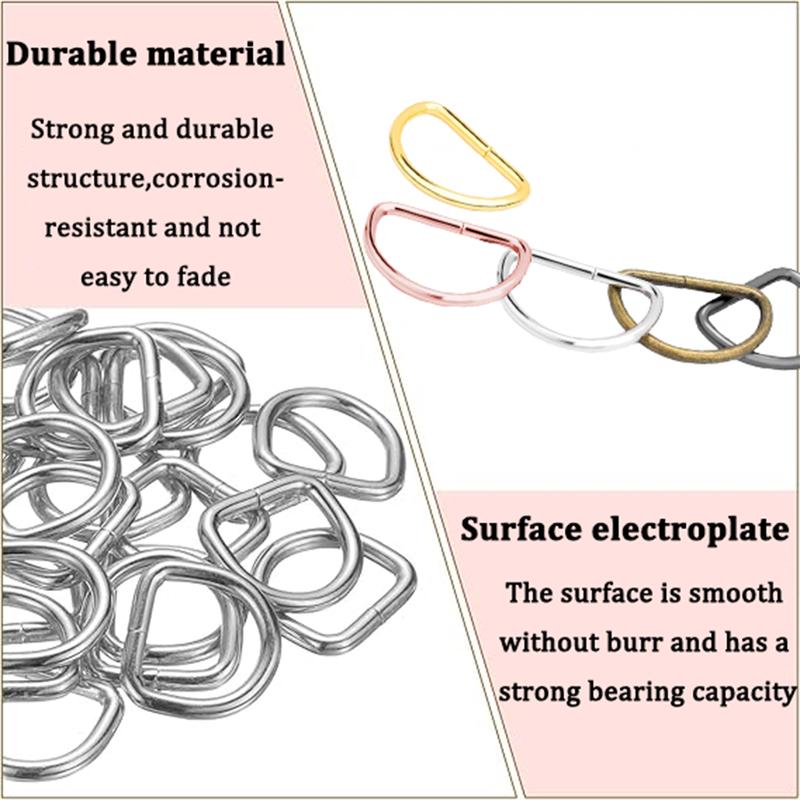30/50pcs D-shaped metal ring alloy multi-functional buckle,suitable for DIY crafts,wedding,pet collars,keychains,bag accessories