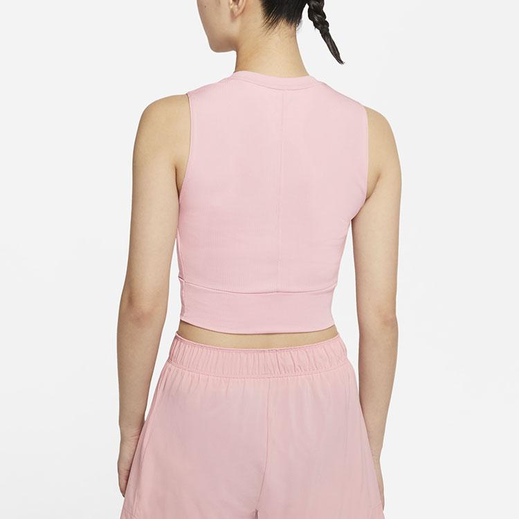 Nike Dri-FIT Short Yoga Training Quick-Dry Breathable Sports Vest Women Tops Pink 930494-630