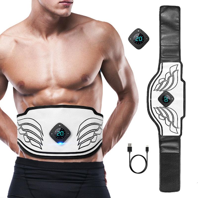 Smart EMS Ab Belt, Core Trainer with Fat Burn Tracking, Gel-Free Waist Trimmer for Gym/Home, Men & Women Weight Loss Solution