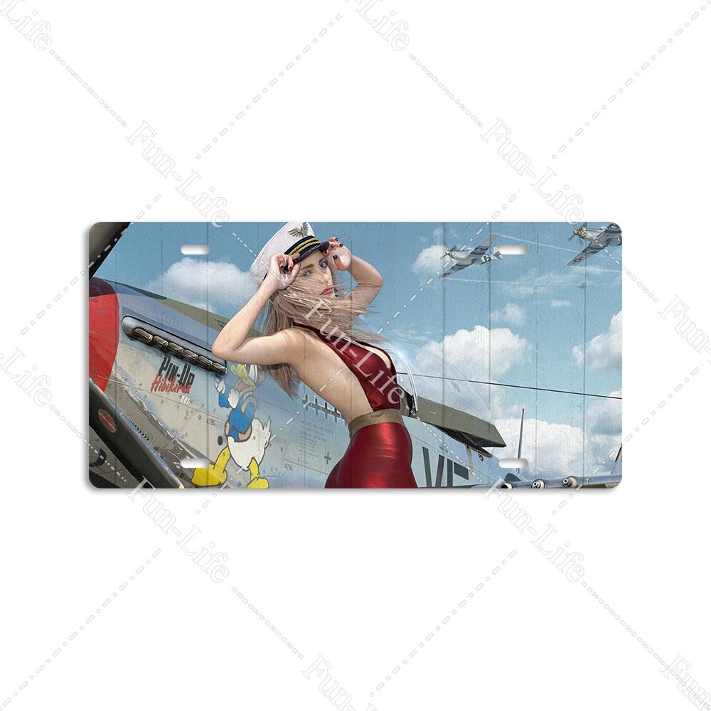 Beauty Vintage Metal Poster Airplane Retro Tinplate Compact Car Tin Signs Board Home Pub Bar Cafe Garage Wall Decor 15x30 cm