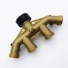 3/4" Brass 4-Way Splitter Tap Diverter, Garden Irrigation Water Distributor Valve Controller