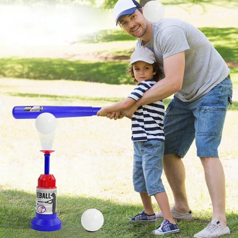 Adjustable Automatic Pitching Baseball Toy Set for Kids Outdoor Backyard Sports Parent-Child Interactive Play
