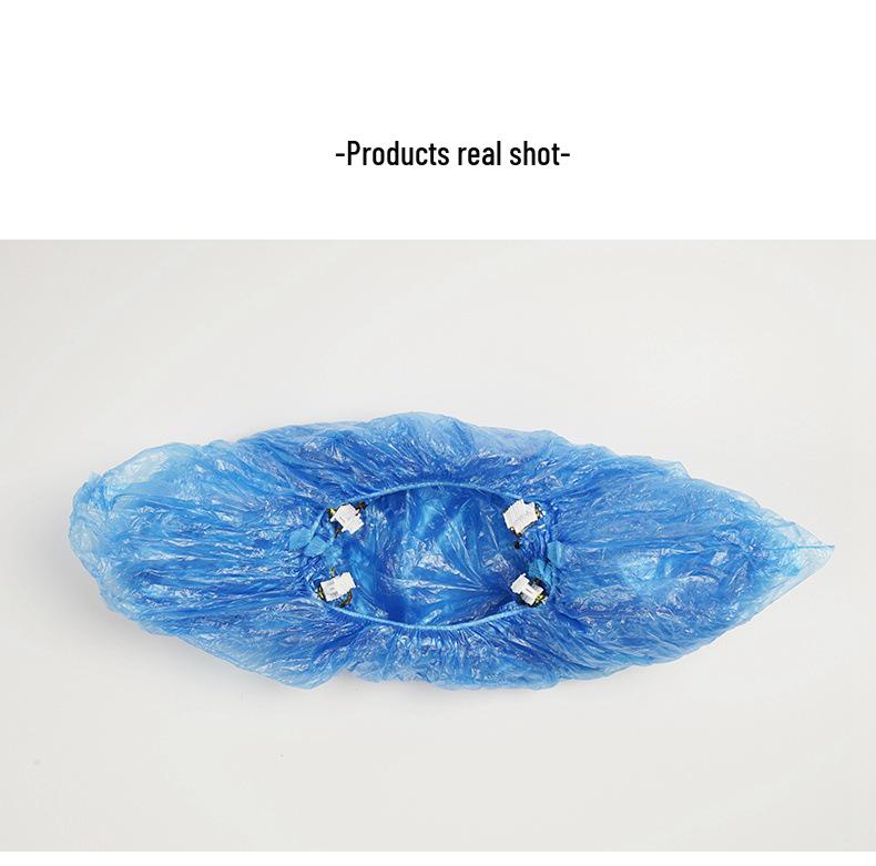 T-Type Buckle Disposable PE Shoe Covers, Thickened, 100 Pieces/Bag for Household Use