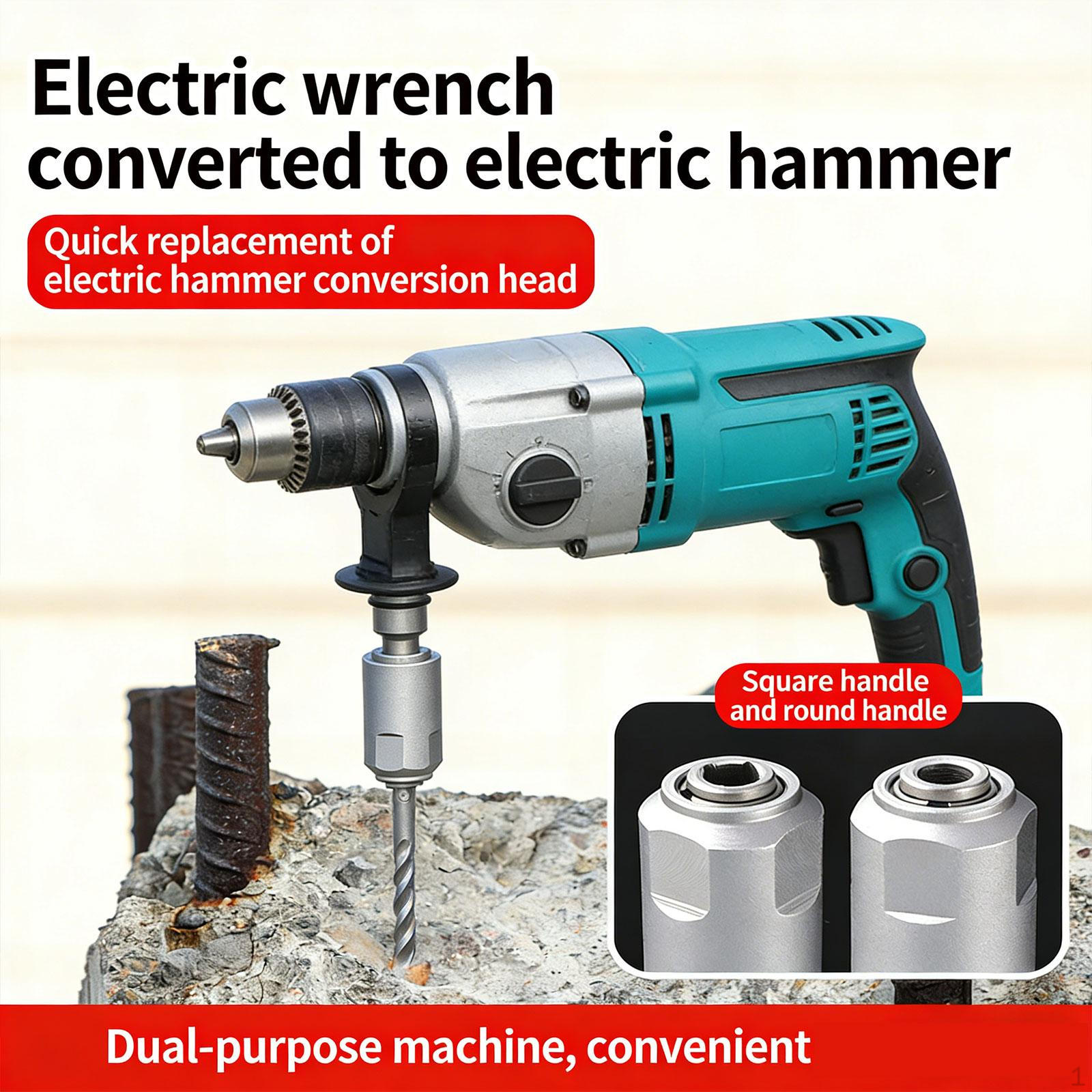

Adapter for Converting Impact Wrench to Electric Hammers Drill Round Handle