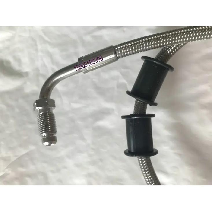 Motorcycle PTFE smooth bore stainless steel braided disc brake hoses clutch lines kits with stainless steel fittings 41cm