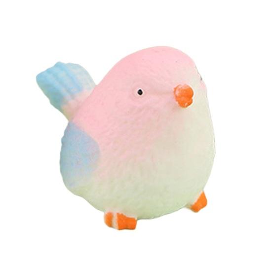 Simulated Bird Squeeze Toy Anxiety Relief Sparrow Sensory Fidget Toy Slow Rising Office Workers Relaxation Stress Ball розовый