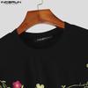 INCERUN Summer Men O-neck Short Sleeve Embroidery Casual Oversized T-shirts
