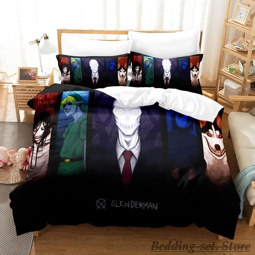 Neues Jeff und Jane Creepypasta Bettwäscheset Einzelbett Twin Full Queen King Size Bettset Erwachsener Kind Schlafzimmer Bettbezugsets Anime