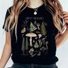Mystical Nature Graphic T Shirt Unisex Bohemian Floral Crystal Mushroom Dragonfly Print Casual Short Sleeve Tees For Daily Wear