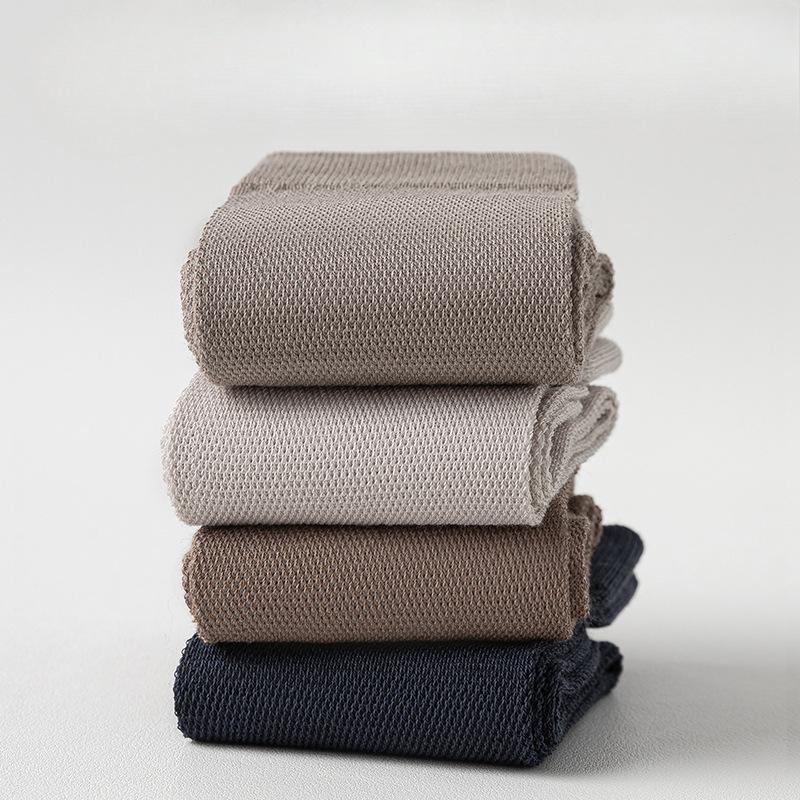 Men's Extended Mid-calf Socks, Solid-colored Long Socks, Antibacterial and Deodorizing, Thin Breathable Socks for Spring and Summer