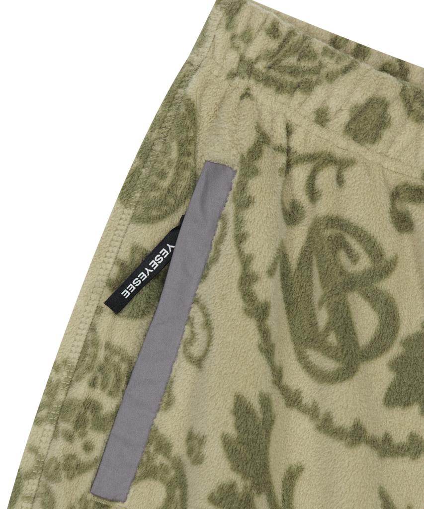 YESEYESEE Paisley Polar Fleece Pants Khaki