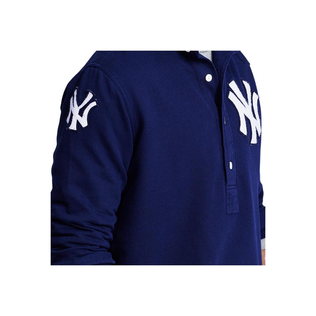 Polo Ralph Lauren X Yankees Team FW24 Logo Print Pullover Long Sleeve Polo Shirt Men Tops Navy-Blue MNPOWOV16820997-410