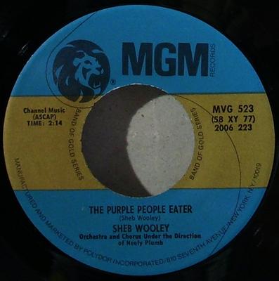 7inch Record SHEB WOOLEY - The Purple People Eater / I Can't B MVG523 MGM Records US Rock Used