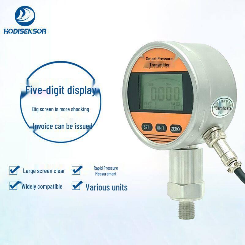 Battery-Powered Precision Digital Pressure Gauge for Negative, Compressed Air, and Oil Pressure
