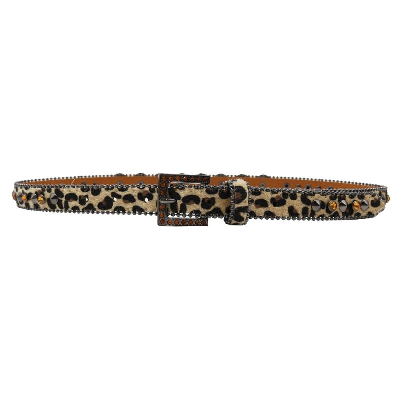 Trendy Waist Belt Studded Rhinestones Crystal for Street Dance Rivets Belt Livehouse Punk Waist Chain Skull Buckle