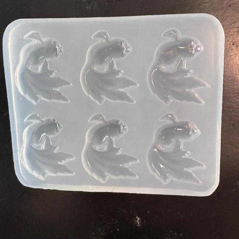Flexible Silicone Art Mold For Handmade Resin Accessories Fish Shape Keyring Charm And Decorative Crafts Mould