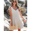 American Shiying Lace-up Frill Sleeveless Dress Women 2025 Summer New Loose High Waist Short Dress Women