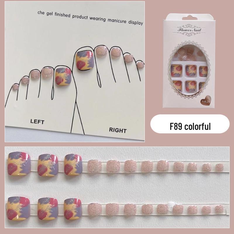 

Набор из 24 предметов: Красочные Милые Летние Накладные Ногти на Ногах