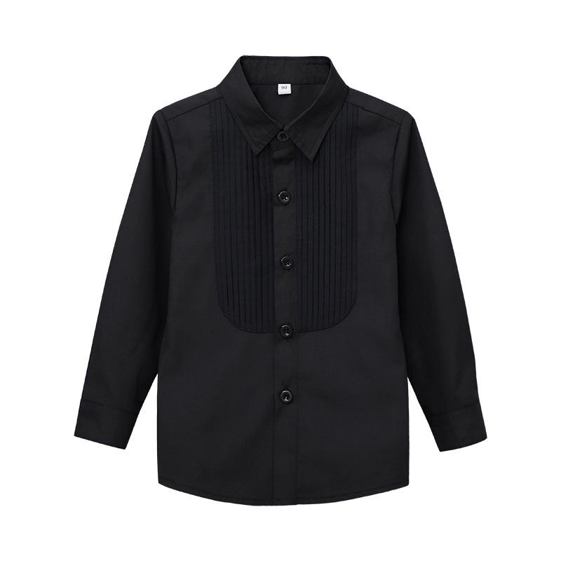 

Рубашка для мальчиков с длинным/коротким рукавом, весенне-летняя полосатая формальная блузка для детей, школьная одежда, модная с острым воротником, повседневная одежда, хлопковая детская блузка 100cm