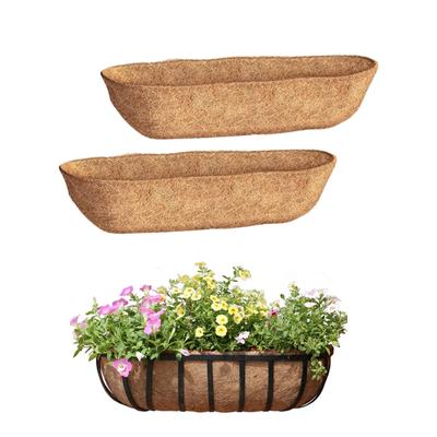 Paquete de 2 revestimientos de cacao acanalados, fibra de coco natural, para jardineras de pared, marcos de ventana, jardineras de jardín y cercas.