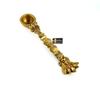 Two Moustaches Brass Sheshnag Design Hawan Spoon for Pouring Ghee In Hawan Kund, Antique Yellow