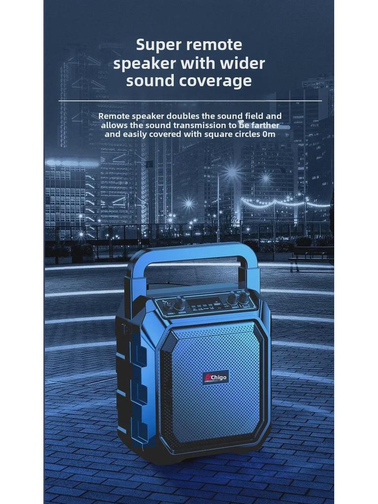 Portable Bluetooth Speaker with Microphone for Outdoor Square Dance, Karaoke, and High-Volume Use