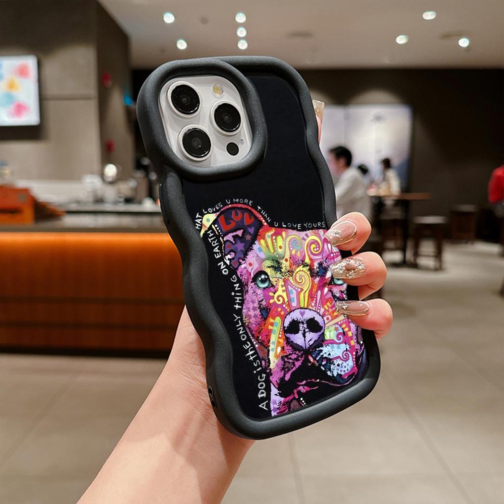 Ae76 Dog Color Doodle Design Art Protective Phone Cases for Samsung S24 Plus S23 Ultra A14 A55 A06 Honor X9b Motorola OnePlus Big Wave TPU Back Cover