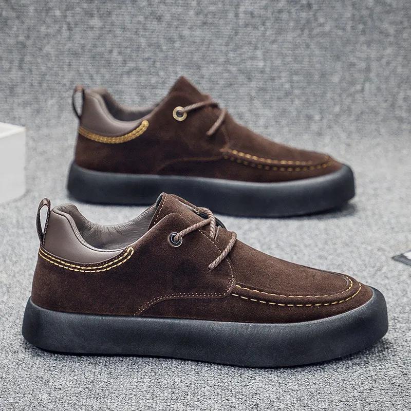 Men's Shoes British Style High Quality Retro Casual Shoes Flat Bottom Comfortable Loafers Leisure Business Work Shoes Masculino