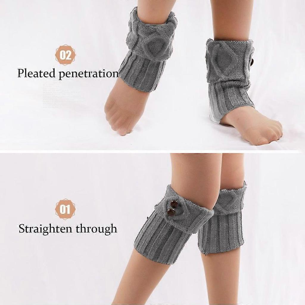 3 Pairs Women Boot Cuffs Knit Boot Cuff Socks Short Cable Knit Leg Warmers