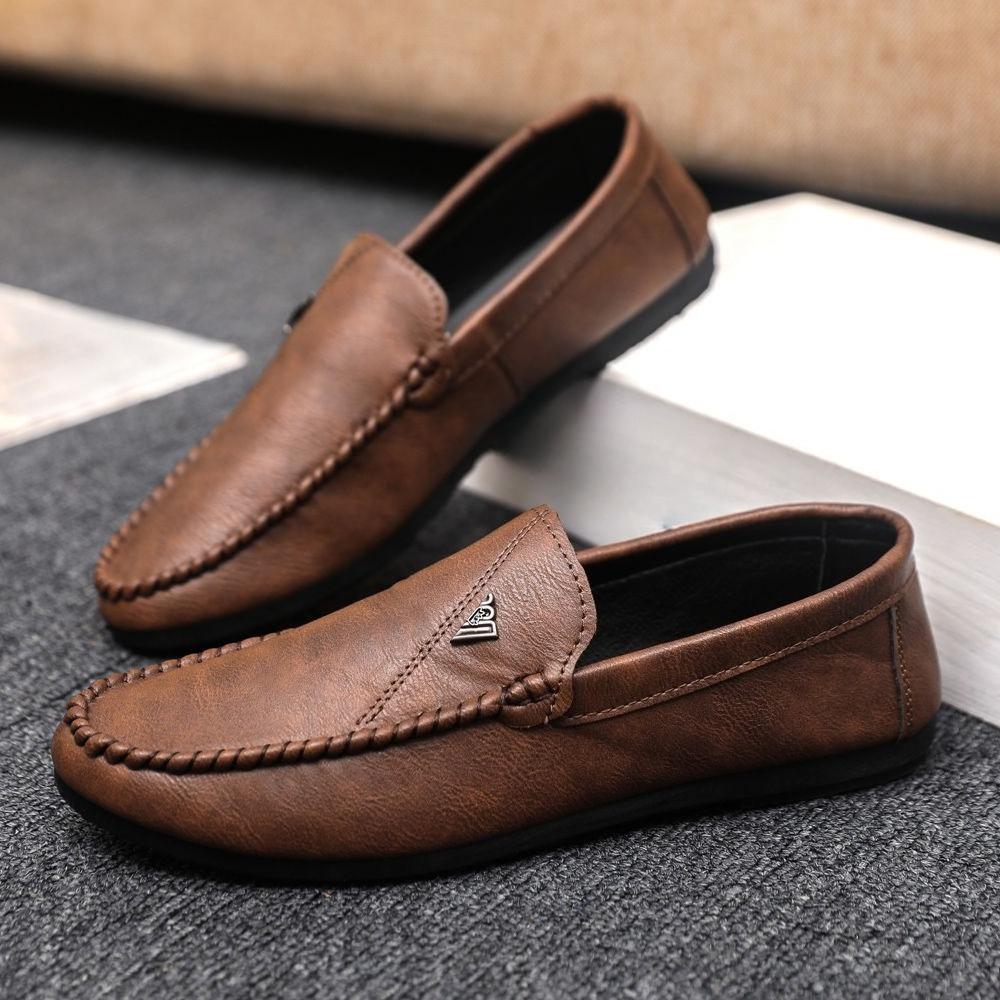 Fashion Moccasin Black Lightweight Male Casual Shoe Size 44 Common High Quality Fashion In Promotion Summer Sale New Men's Leather Shoes