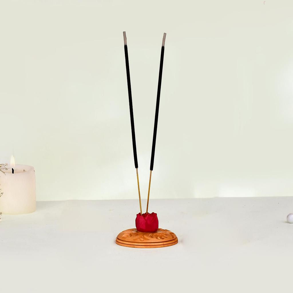 Wooden Agarbatti Stand, Incense Stick Holder For Home And Pooja Decor (Set of 10)