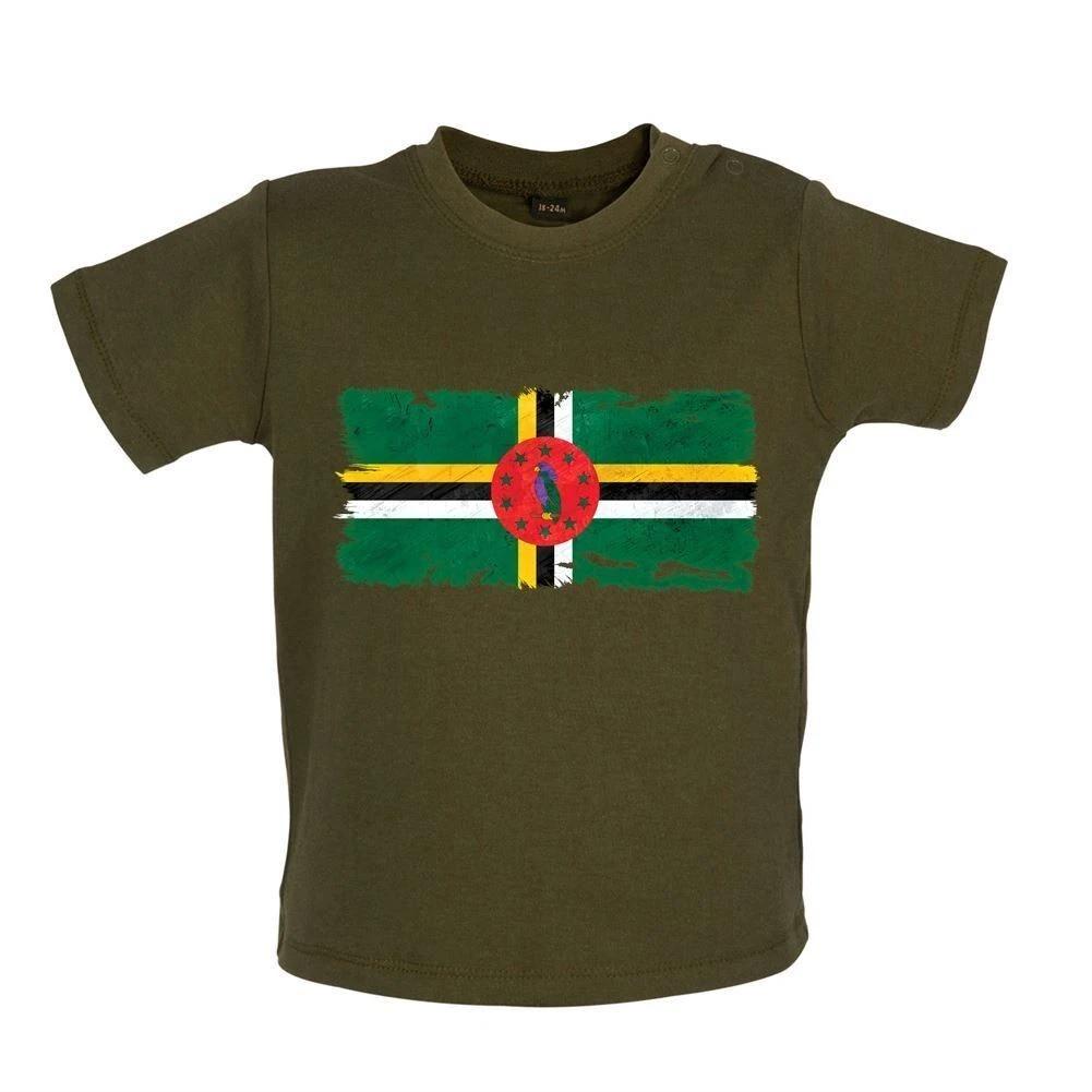 Dominica Grunge Style Flag - Baby Kids Boys Girls Unisex T-Shirt / Babygrow - Dominican Country Love 100