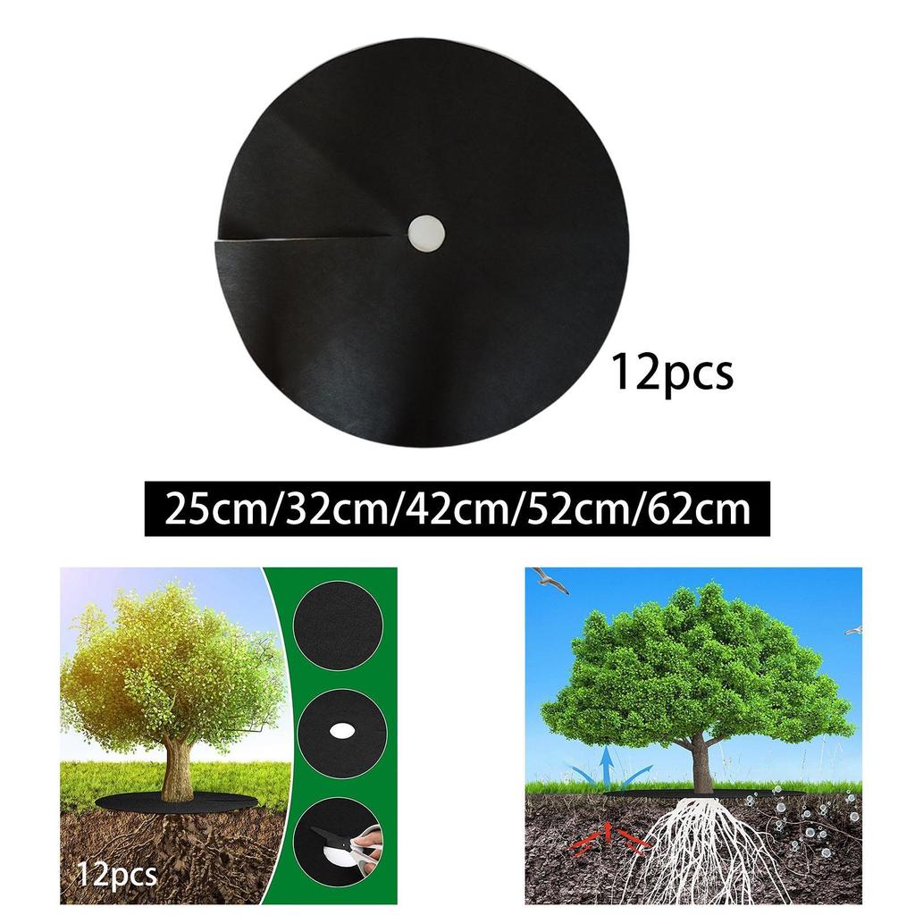 12Pcs Tree Mulch Ring Weed Mat Mulch Ring Mat for Outdoor Landscaping Garden