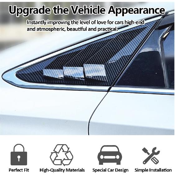 for Hyundai Sonata 2015 2016 2017 2018 2019 Racing Style Rear Side Window Louvers Side Window Scoop Covers Vent Auto Exterior Decoration Accessories