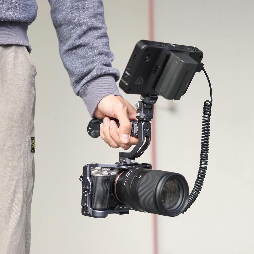 Ulanzi F22 Camera Monitor Mount Quick Release Fluid Head with Mini Double Ball Monitor Holder with Rotation Adapter and Wrench for DSLR Camera LED