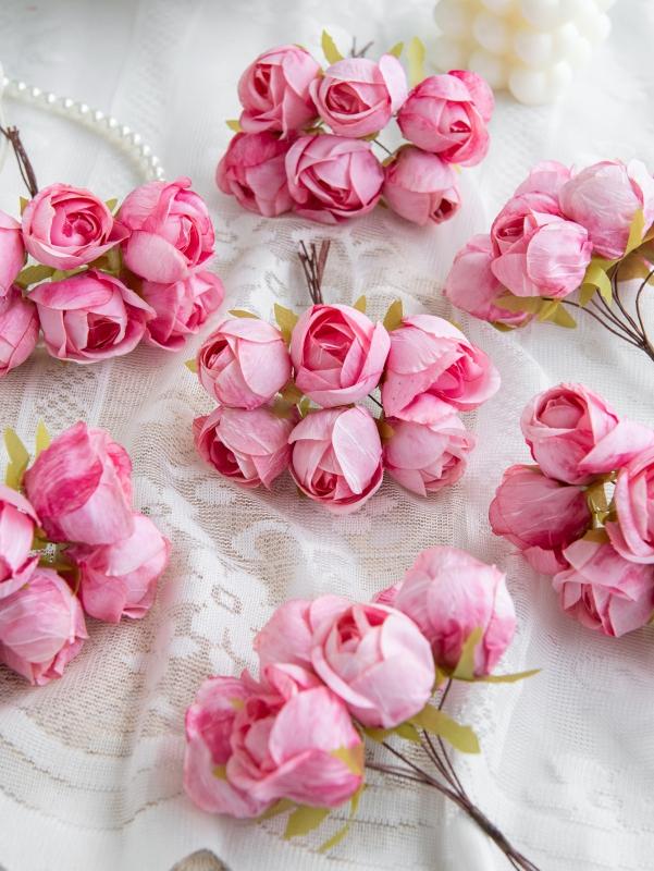 

Artificial Flowers Silk Mini Bouquet High Quality Outdoor Garden Wedding Wreath Home Room Table Decora Scrapbook Bridal Diy Gift 1 pc