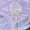 Children's Traditional Chinese Style Hanfu Fan, Palace Fan, Embroidered Fan, Women's Handheld Fan, Runway Show, Photography, Dance Fan, Long-Handled