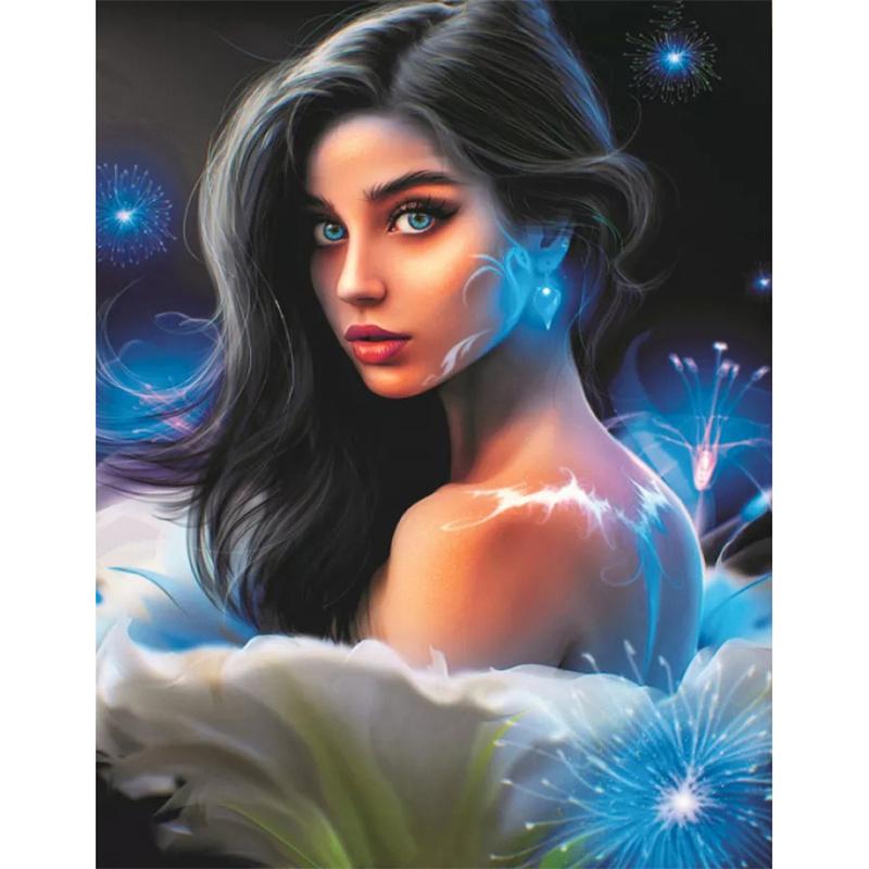 

DIY алмазная живопись красивая женщина комплект для вышивки крестом мозаика искусство алмазная живопись полный круг/квадратный алмаз украшение дома Round 30x40cm