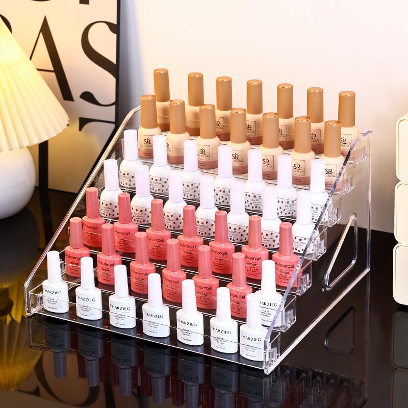 1pc multi-layer acrylic buckle nail polish display rack transparent ladder type sorting rack quick installation cosmetics rack
