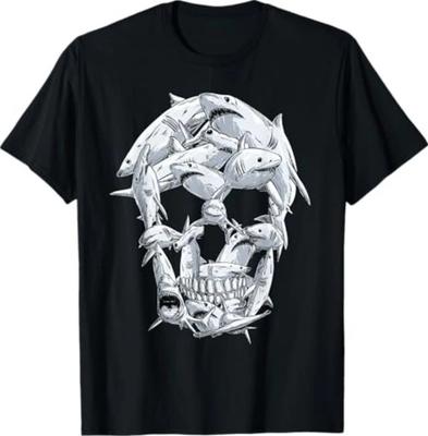Haifischschädel für Männer Frauen Hai Halloween T-Shirt