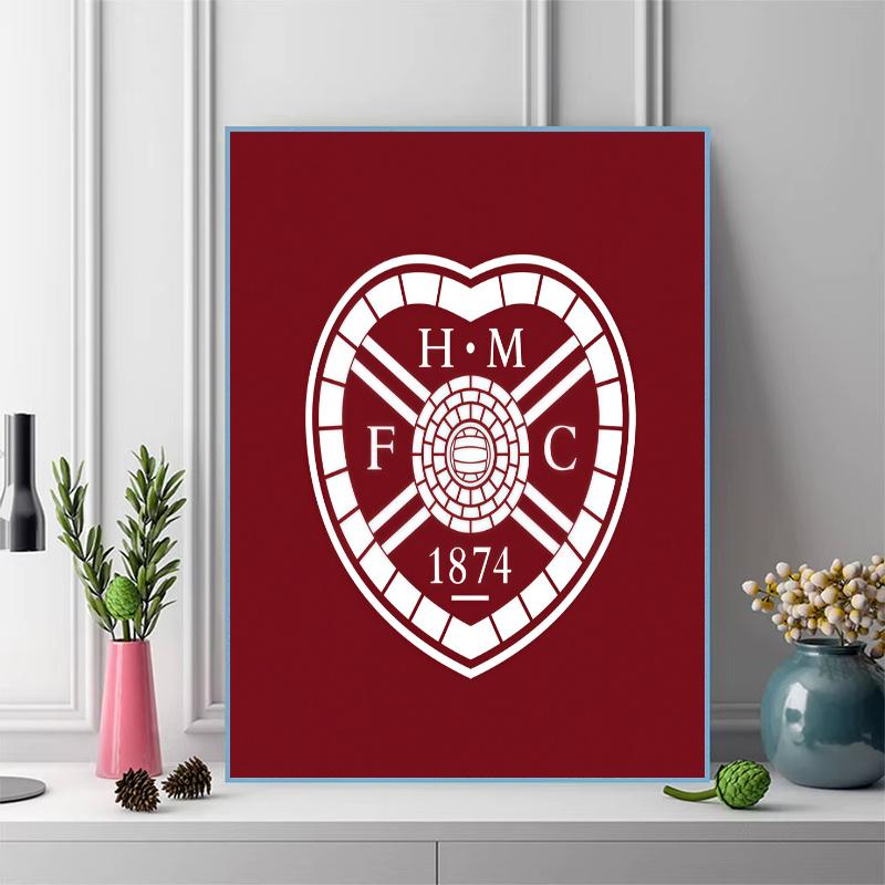 Heart of Midlothian FC Pattern 3pcs 100% Round Full Drill 5D DIY Diamond Painting Embroidery Cross Stitch Rhinestone Décor