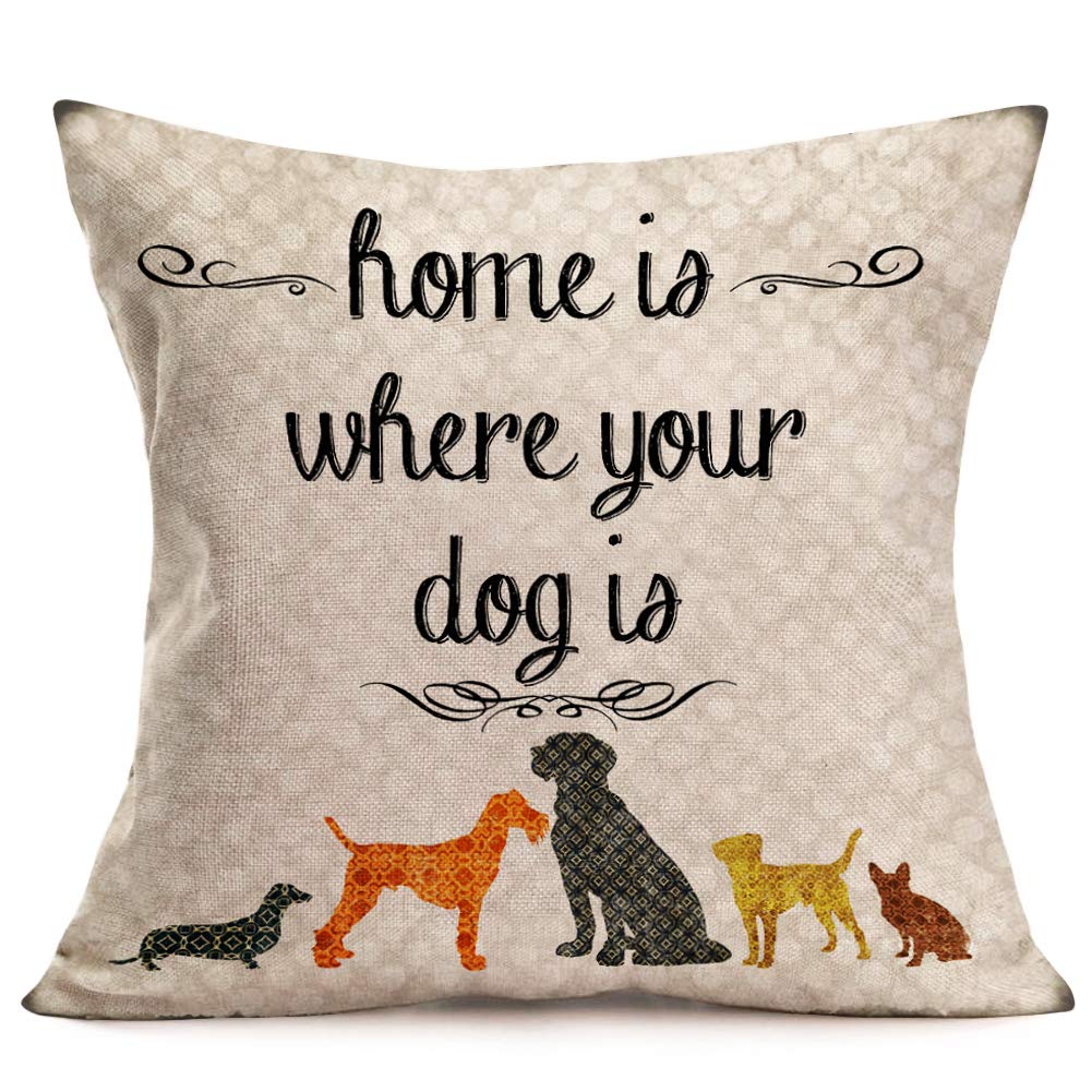 Dog Animal Quotes Linen Pillowcase Sofa Cushion Cover Home Decoration Can Be Customized For You 40x40 50x50 60x60 45x45