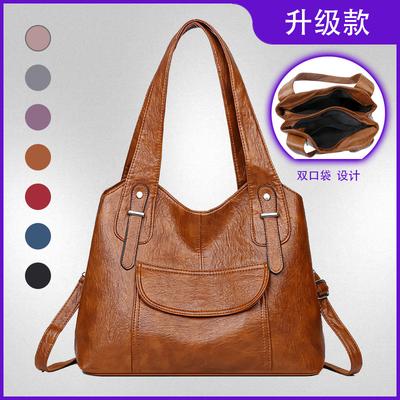 New Retro Large-capacity Portable Shoulder Bag Trendy Soft Leather Texture Bag Messenger Bag Fashionable